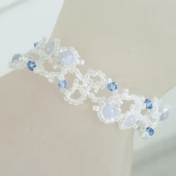 Bracelet S Gold filled 14K - Arabesque Chalcedony-White - Bracelet S Gold filled 14K - Gold filled 14K